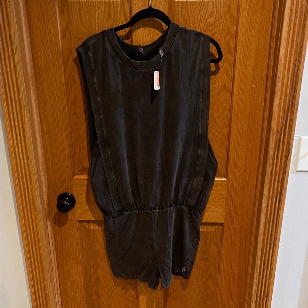 Free People Black Sleeveless Jumpsuit